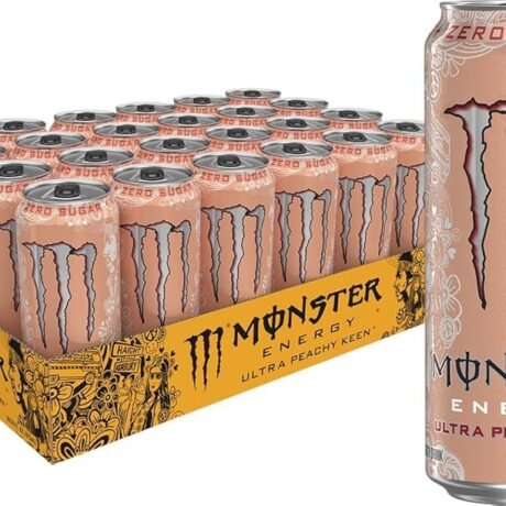 Monster Ultra Peachy Keen Zero Sugar Energy Drink Cans (24x500ml)