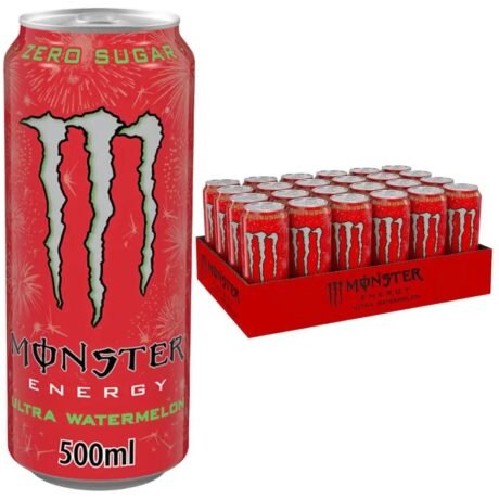 Monster Ultra Watermelon Zero Sugar Energy Drink Cans (24x500ml)